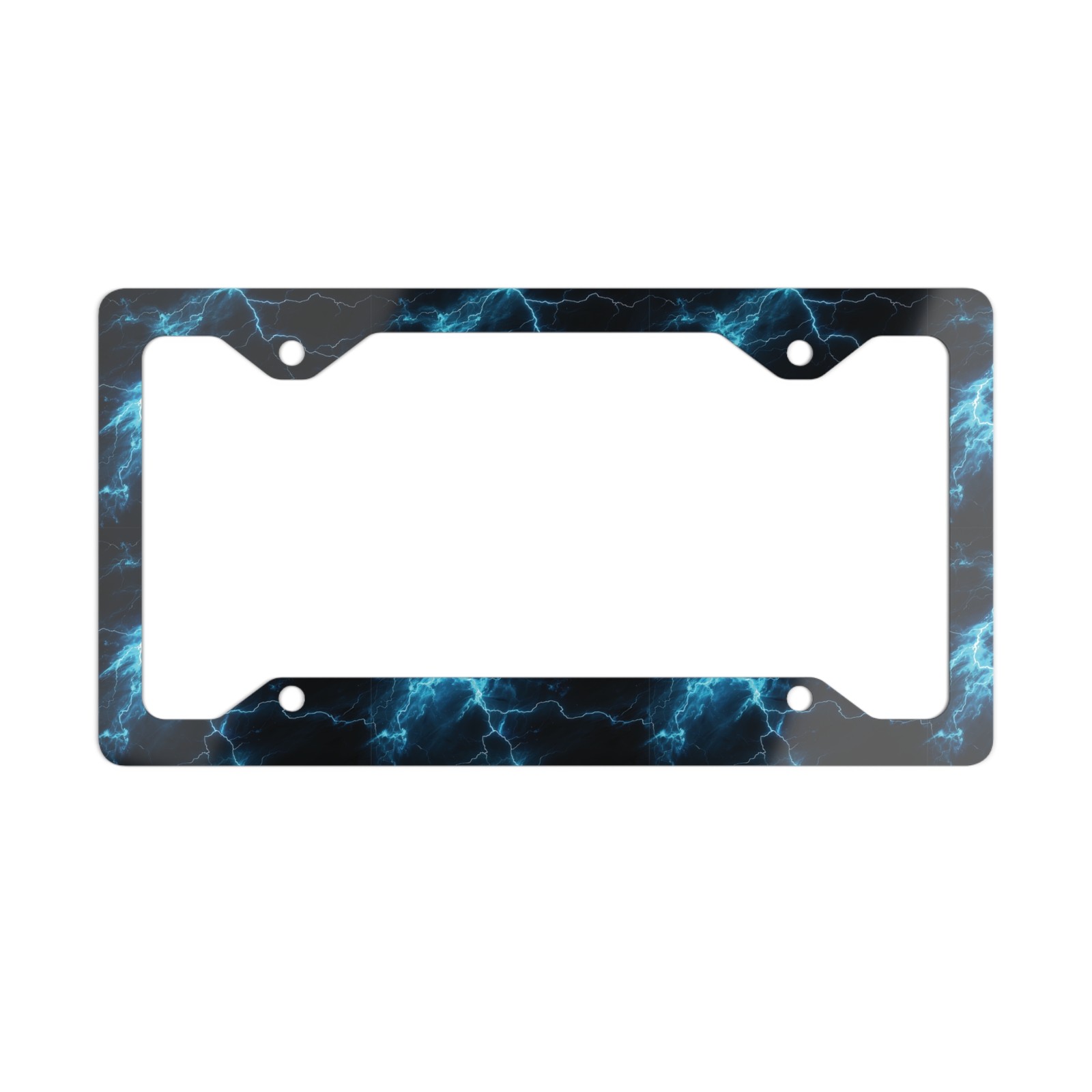 Blue Lightning License Frame | Metal Plate Border