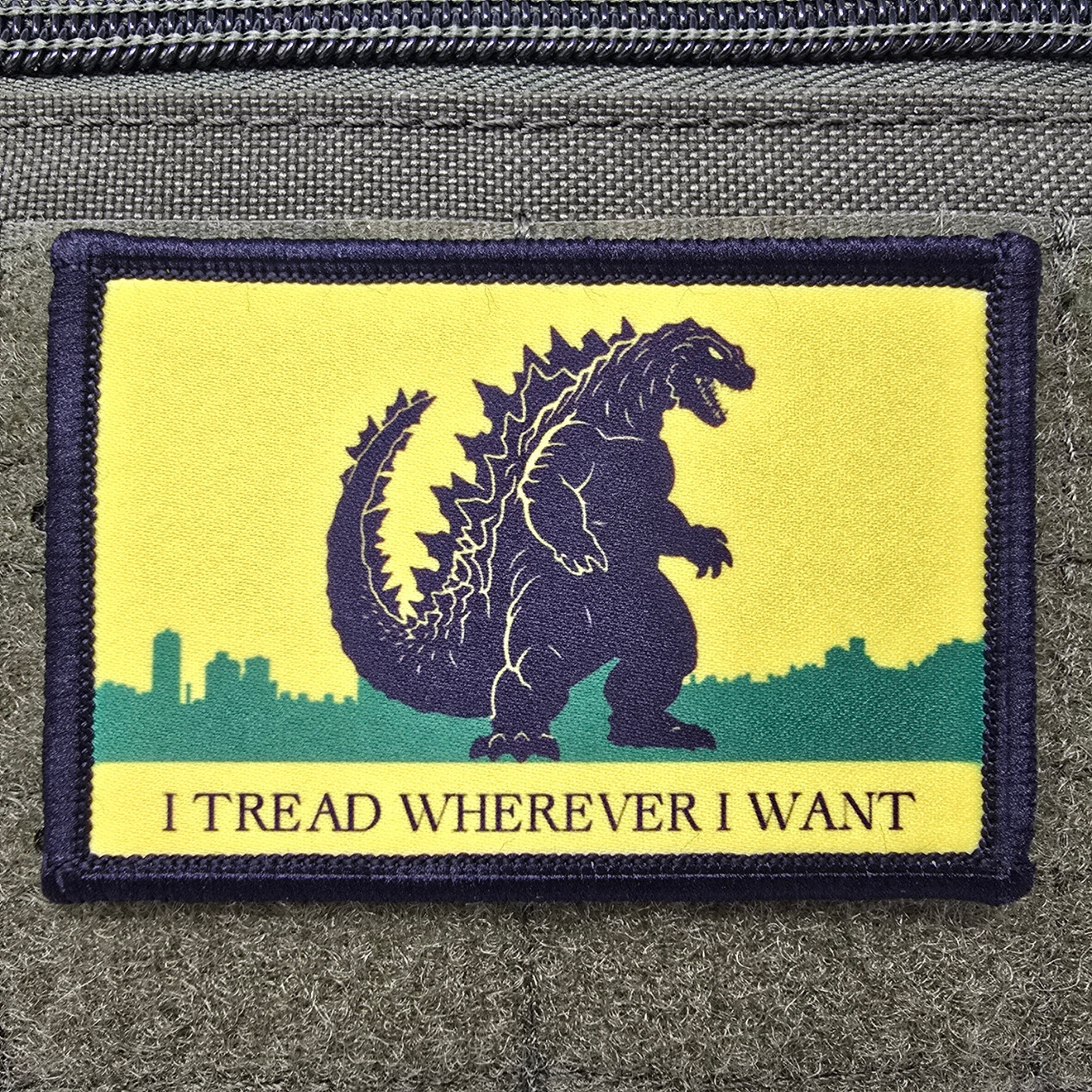 Godzilla Tread On Me Morale Patch Tactical Military Army USA Hook & Loop 039