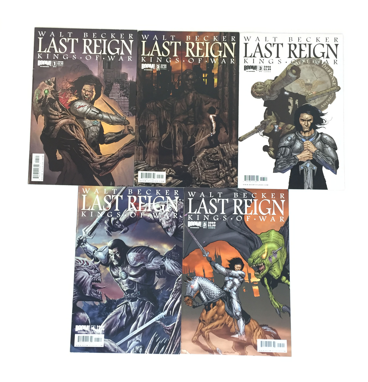 Walt Becker LAST REIGN KINGS OF WAR comics #1 2 3 4 5  ~ FULL SET
