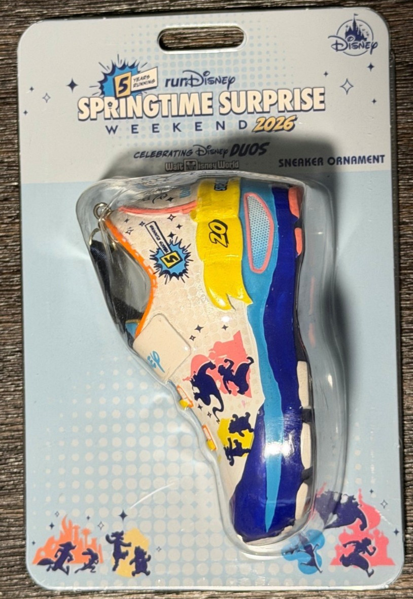 2026 RunDisney DisneyWorld Springtime Surprise Weekend Sneaker Shoe Ornament NEW
