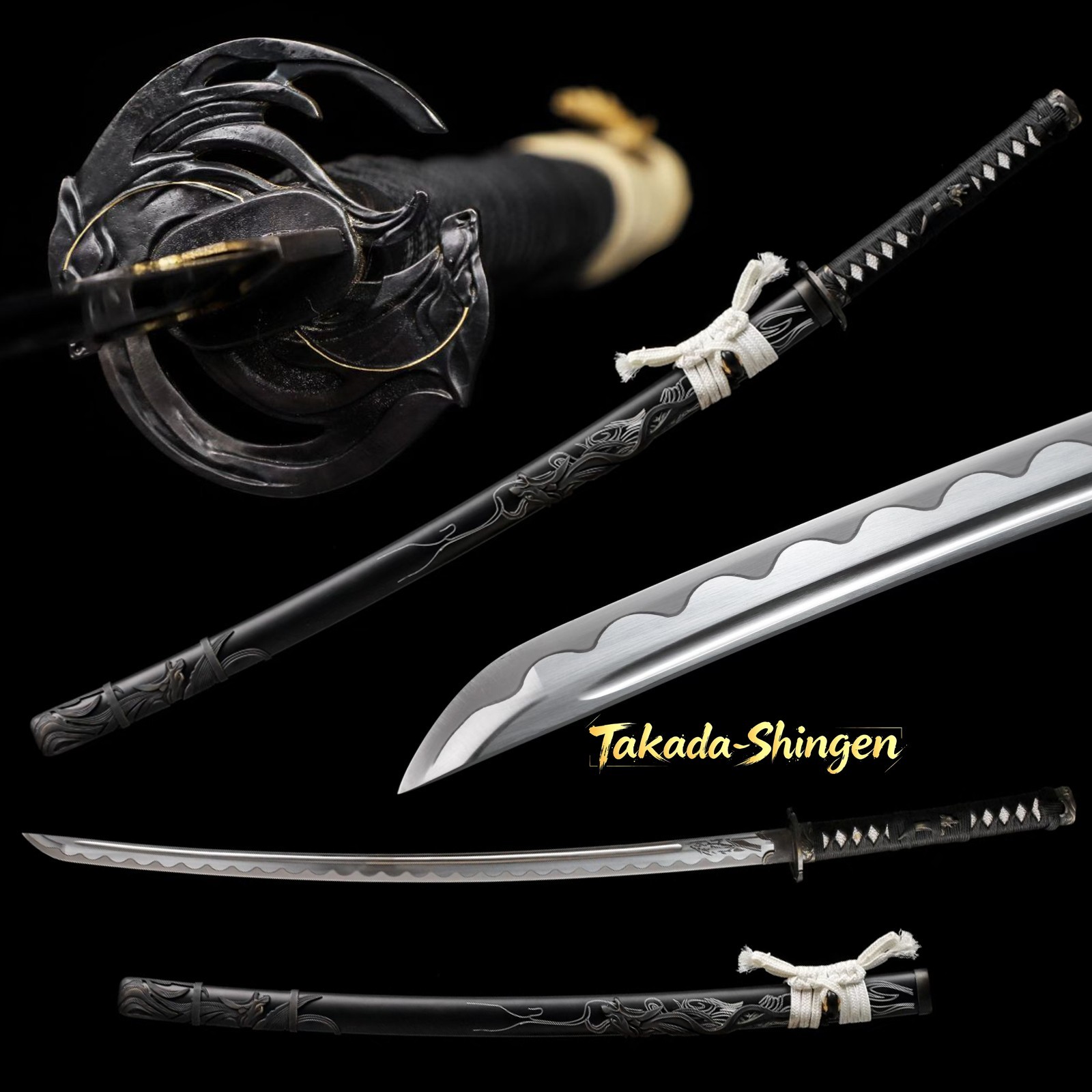 handmade Ghost of Yōtei japanese katana sword fox kashirae sharpened blade