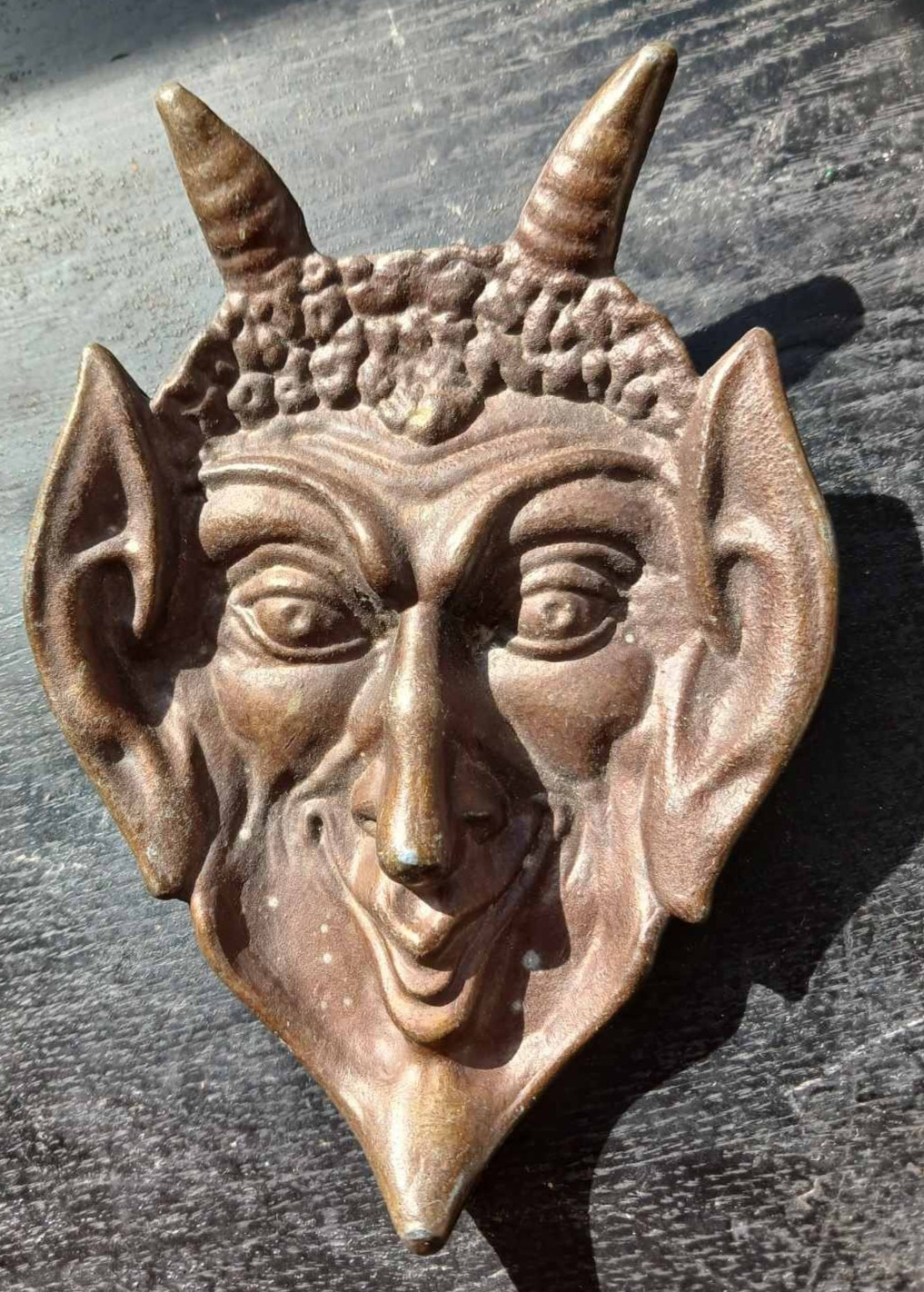Vintage USSR Soviet Metal Mephistopheles Devil Demon Ashtray - Rare