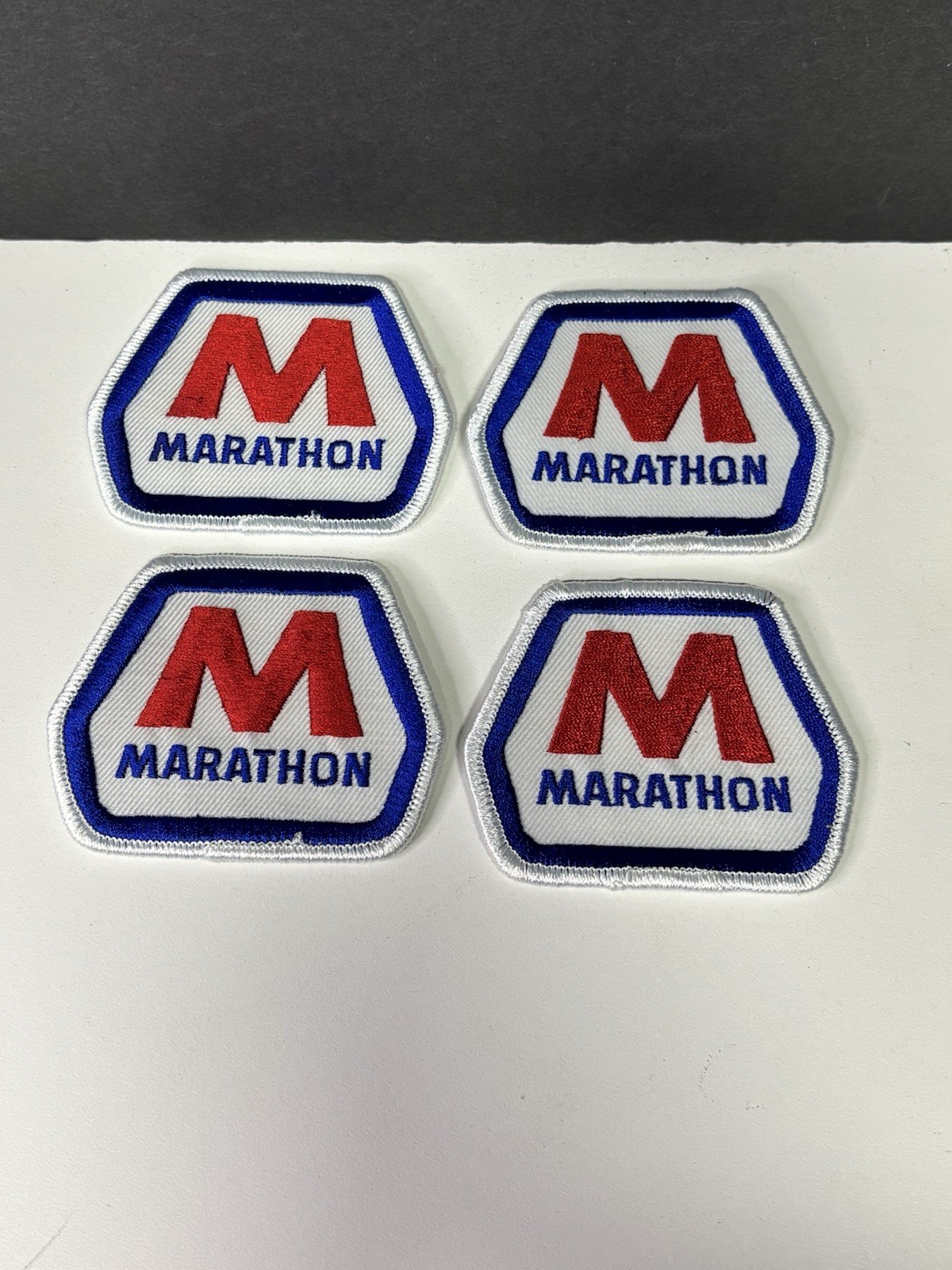 Lot of 4Vintage Marathon-Oil Iron On Patches-Gas Station Mechanic Uniform Badges