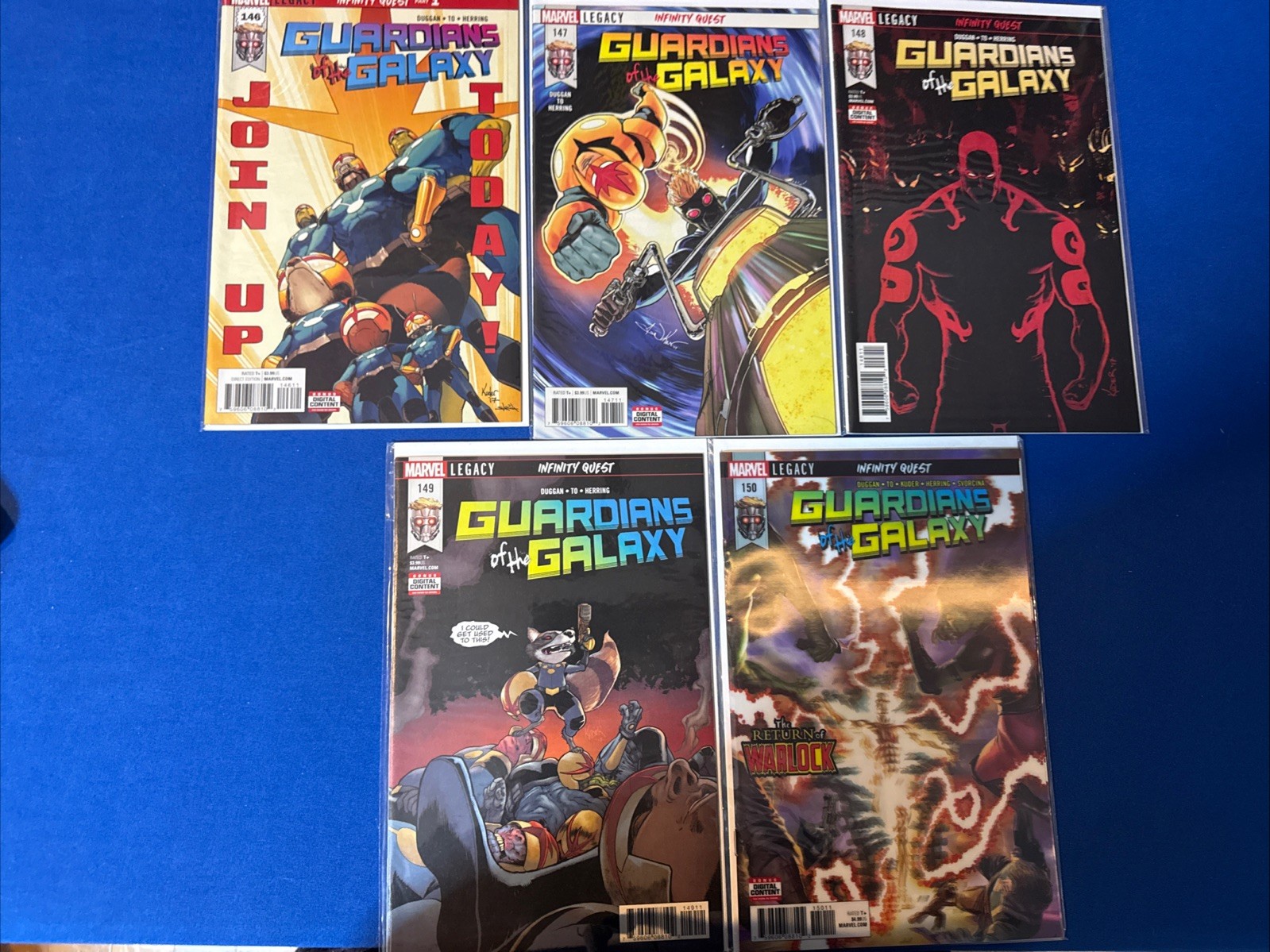 Guardians of the Galaxy #146-150 Full Run, Rare Lenticular Cover (Marvel 2017)NM