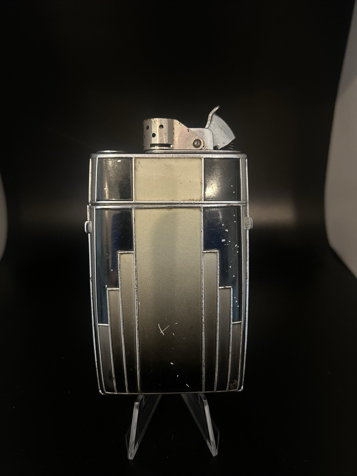 Vintage 1940\'s Evans Trig-A-Lite Cigarette Case & Lighter Combo Art Deco