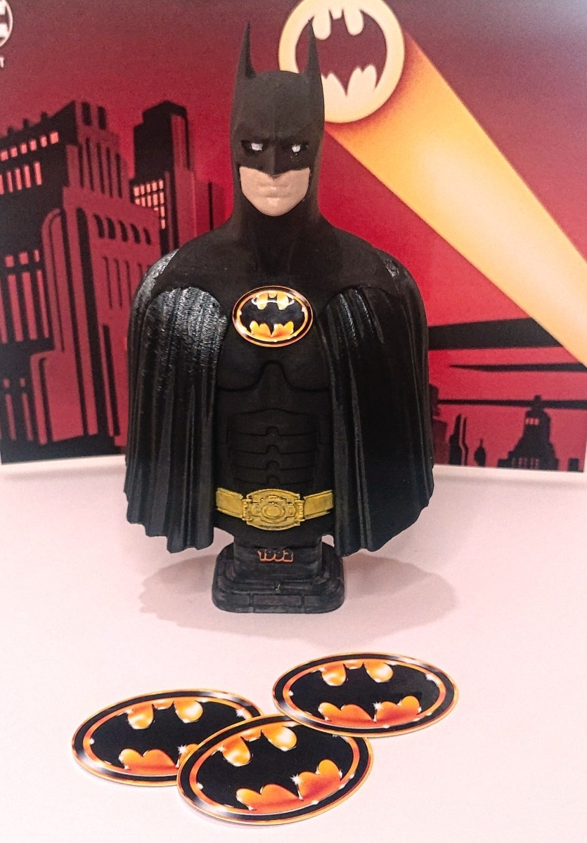 1992 Batman 8 inches tall bust statue (Replica) with 3 Waterproof Stickers