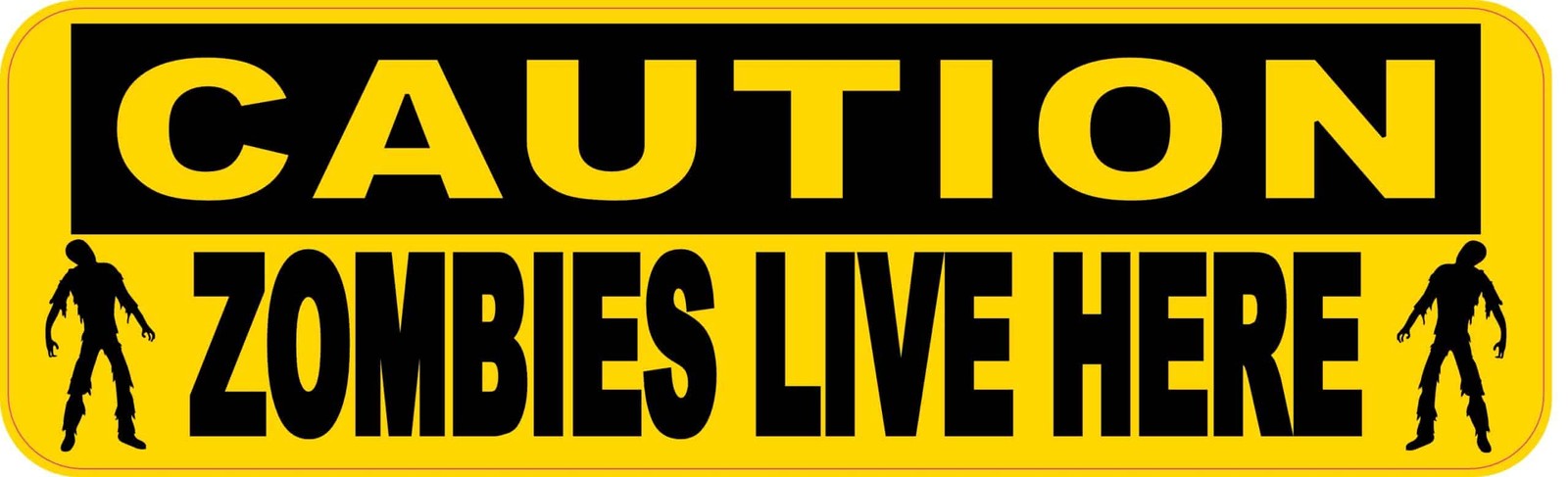 10 x 3 Caution Zombies Live Here Magnet Magnetic Halloween Scary Zombie Magnets