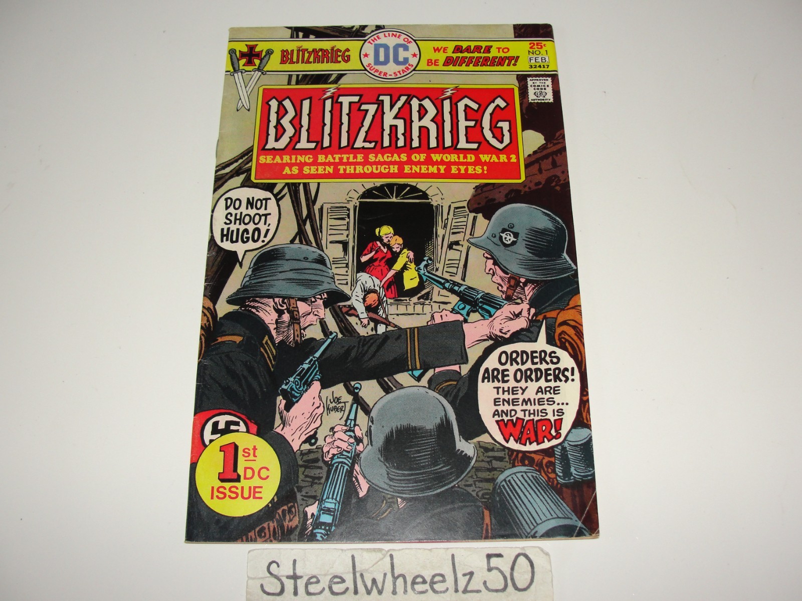 Blitzkrieg #1 Comic DC 1976 Joe Kubert Cover World War II Bob Kanigher Estrada