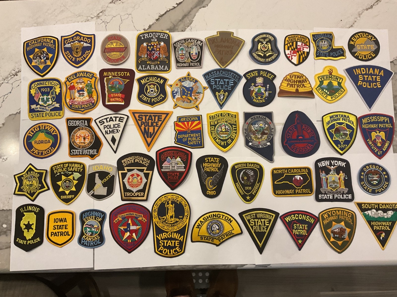 Collectors state patch set 50 pieces  from all the states .Full Size and New