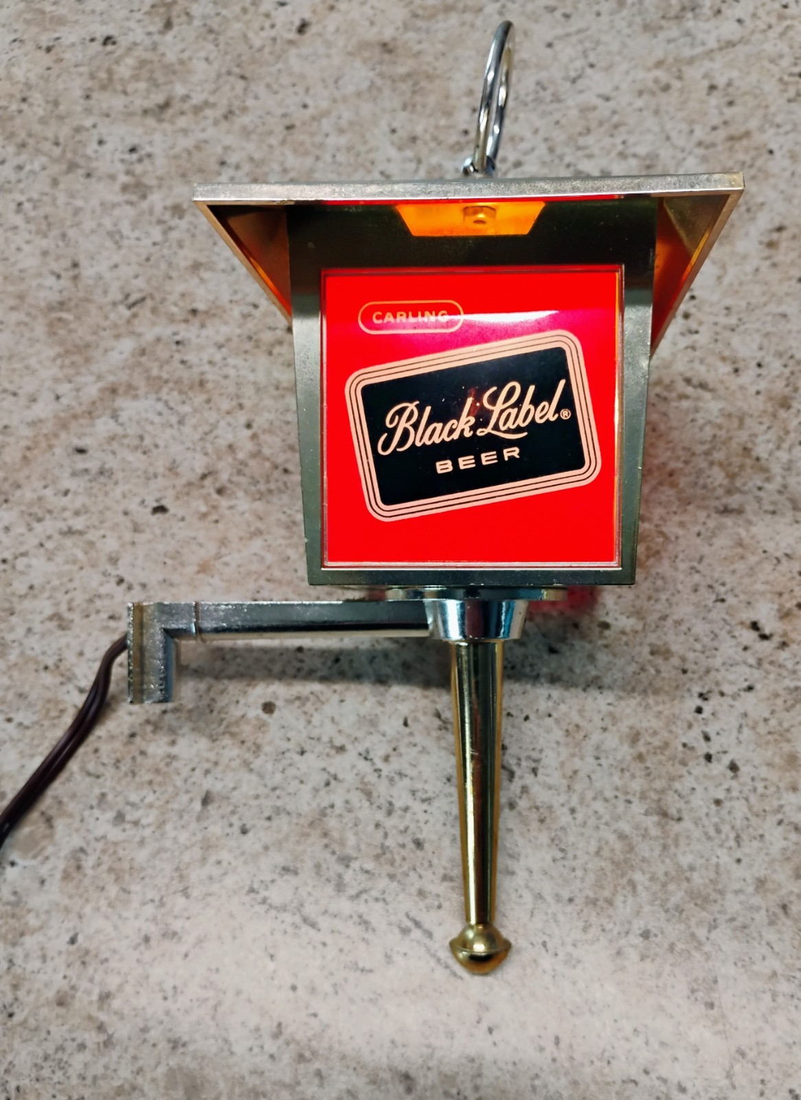 VINTAGE CARLING BLACK LABEL BEER LIGHTED LANTERN SIGN  WORKING