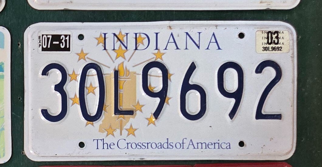 2003 INDIANA LICENSE PLATE TAG  #30L9692