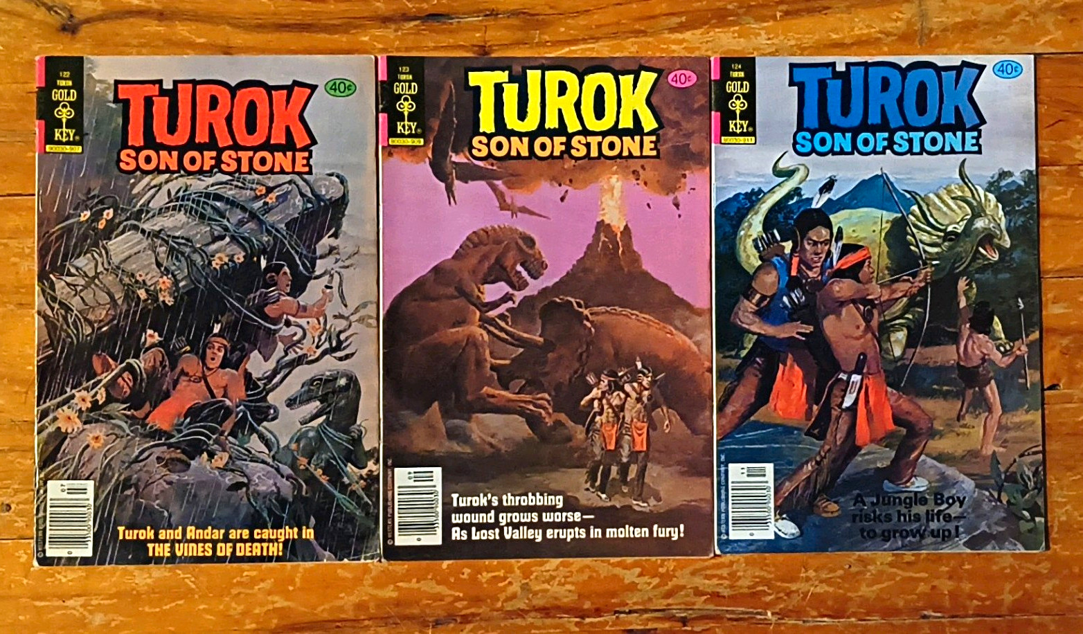 Gold Key Turok Son of Stone Lot of 3 #122 #123 #124 Bronze Age Vintage Comics