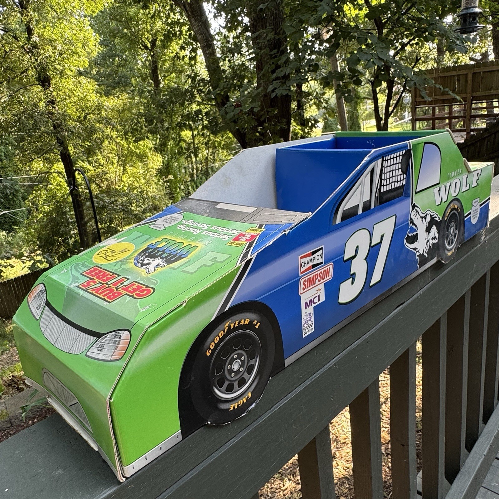 TIMBER WOLF NASCAR RACING Cardboard Car Advertising Display Vintage 1999