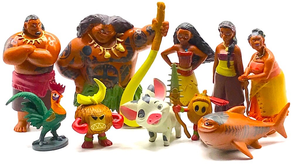 MOANA Figure Play Set DISNEY PVC TOY Hei Hei MAUI Pua KAKAMORA Sina GRAMMA TALA