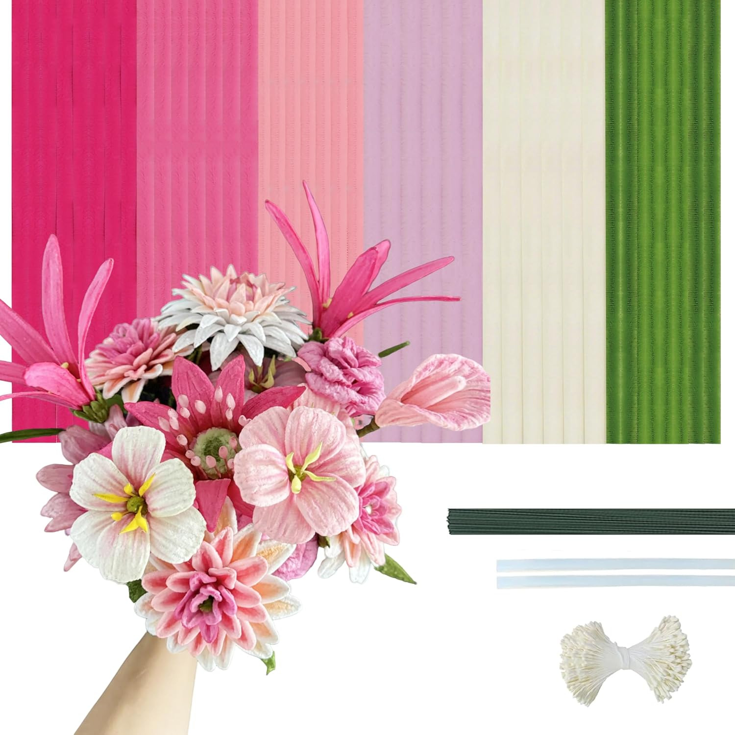 300 PCS 6 Colors Pipe Cleaners Craft Supplies,Chenille Stems for DIY Flower Maki