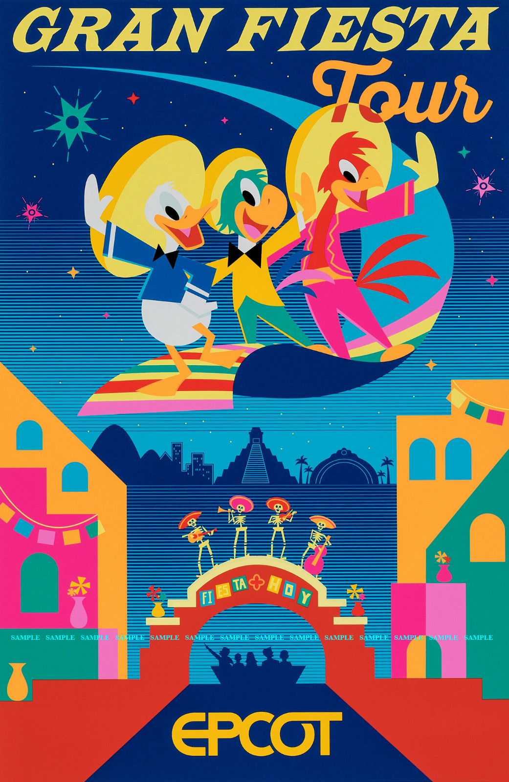 Epcot 2007 Gran Fiesta Tour Mexico Pavilion Poster 11 x 17 World Showcase