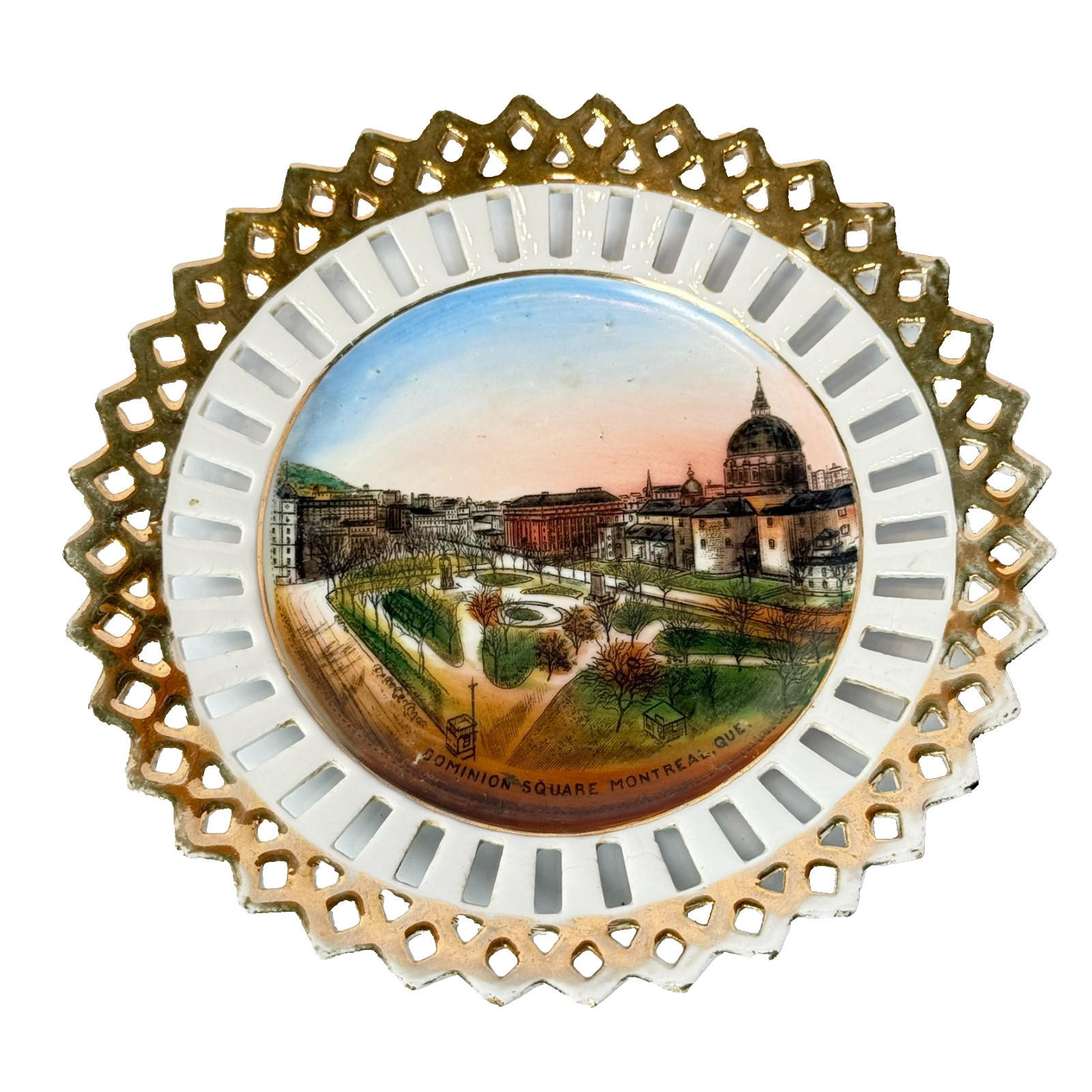 DOMINION SQUARE MONTREAL, QUEBEC CANADA Souvenir China TRINKET DISH PLATE