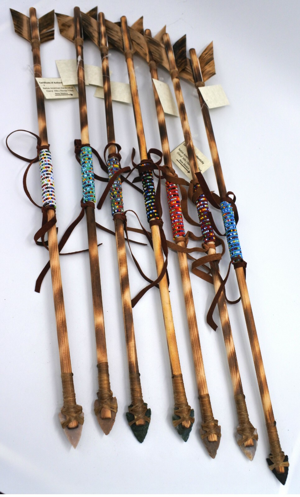 Native American Arrow Stone Tip Navajo Arrow Handmade Beaded 20 Inches 1 Arrow