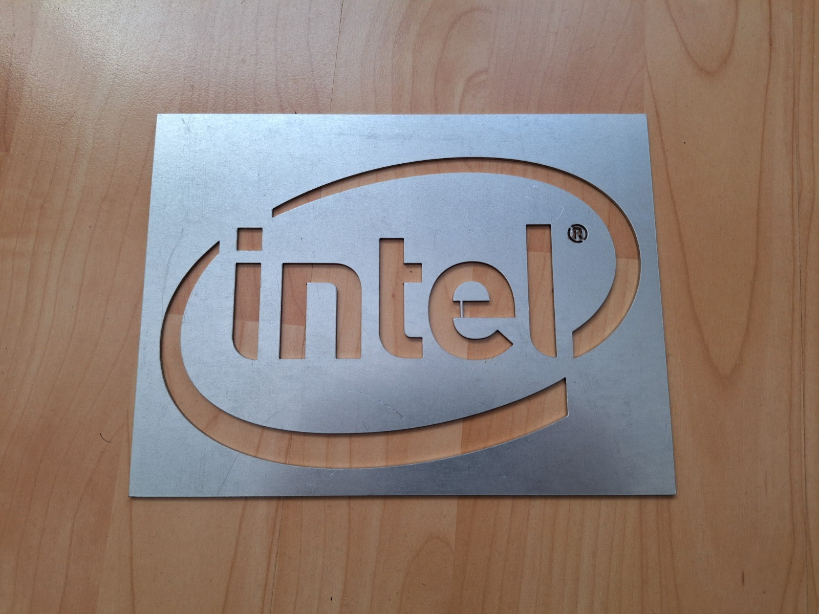 Intel big steel laser cut logo 200mm x 150mm x 1,4mm