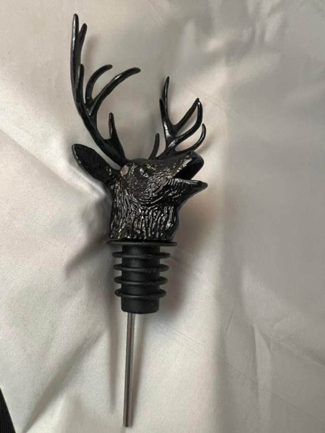 Jagermeister Stag Elk Head Bottle Pourer Black NEW