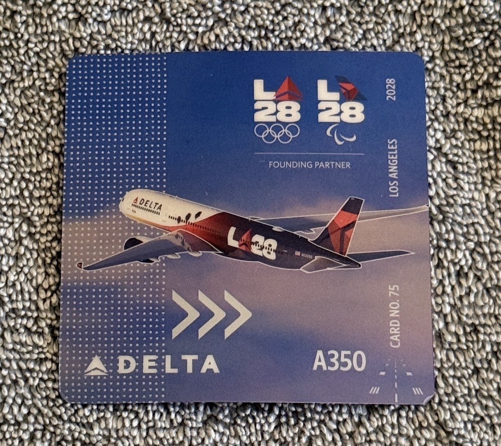 Delta Airline Pilot Trading Card #75.  Olympic Livery LA28.  Release 7/16/2026