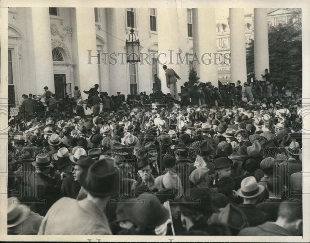 1936 Press Photo Crowd During President Roosevelt's Victory parade In Washington