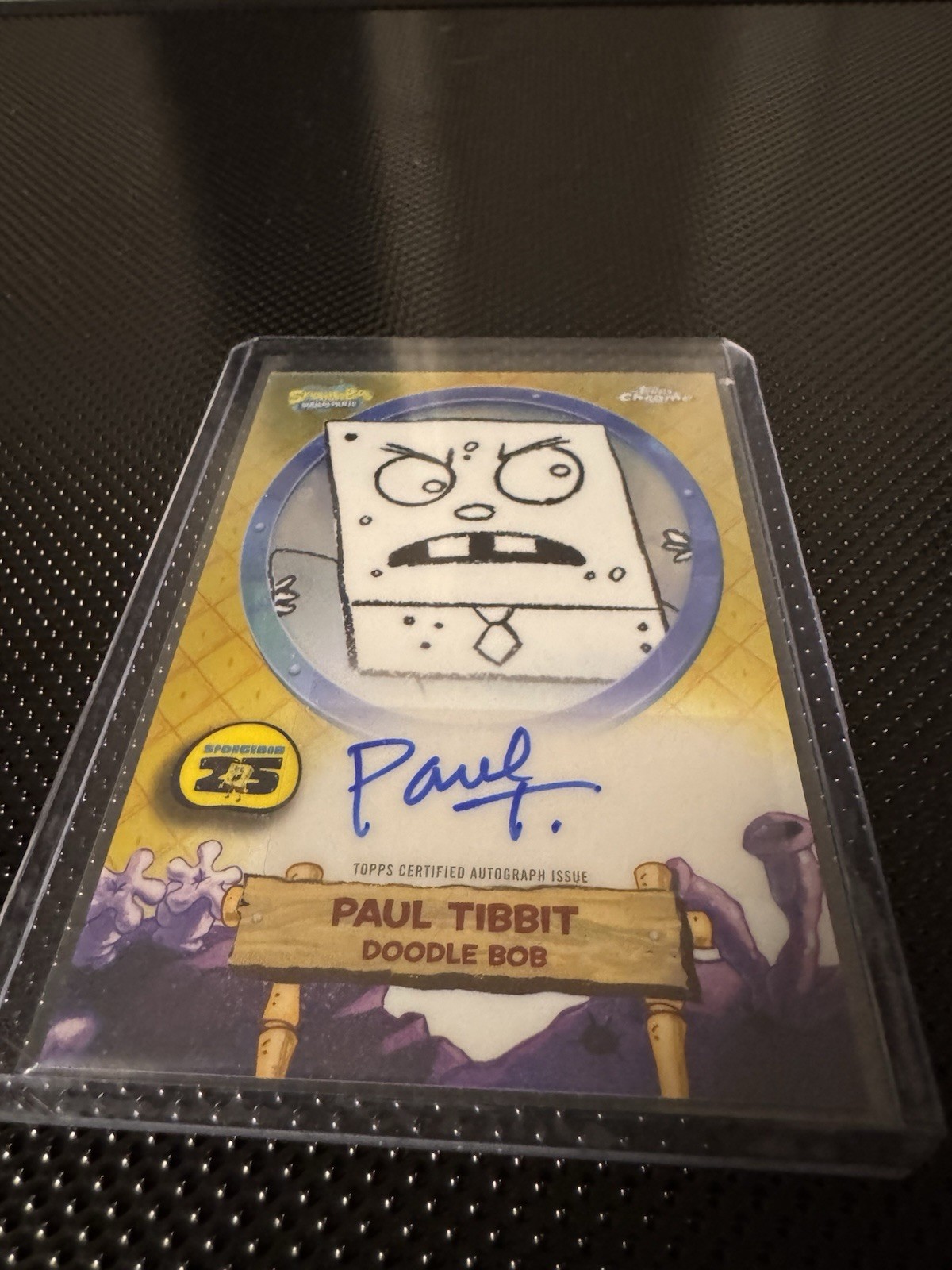 2025 Topps Chrome SpongeBob Paul Tibbit Doodle Bob Auto 