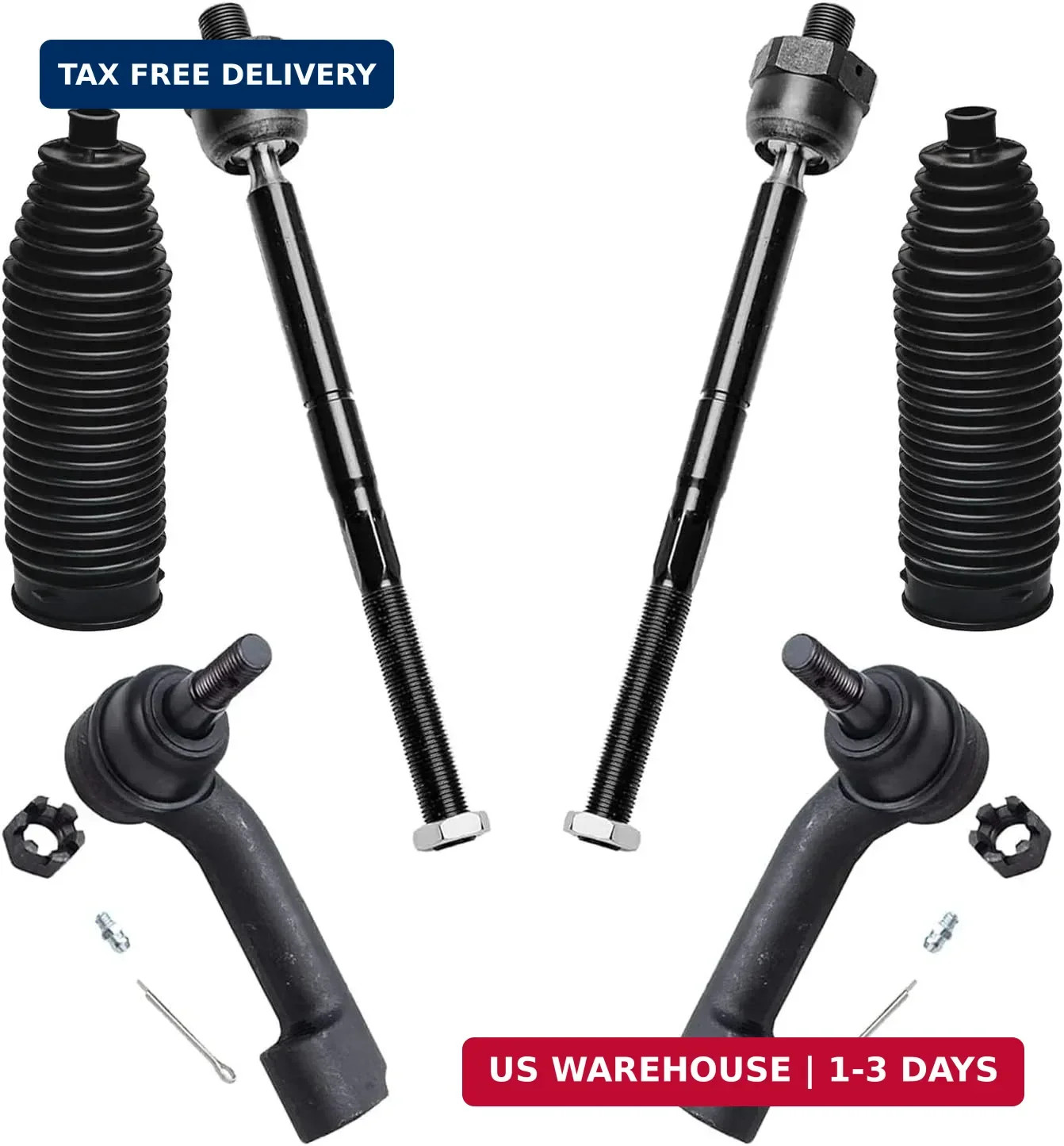 Front 6pc Tie Rods Kit for 2009-2014 Ford F-150