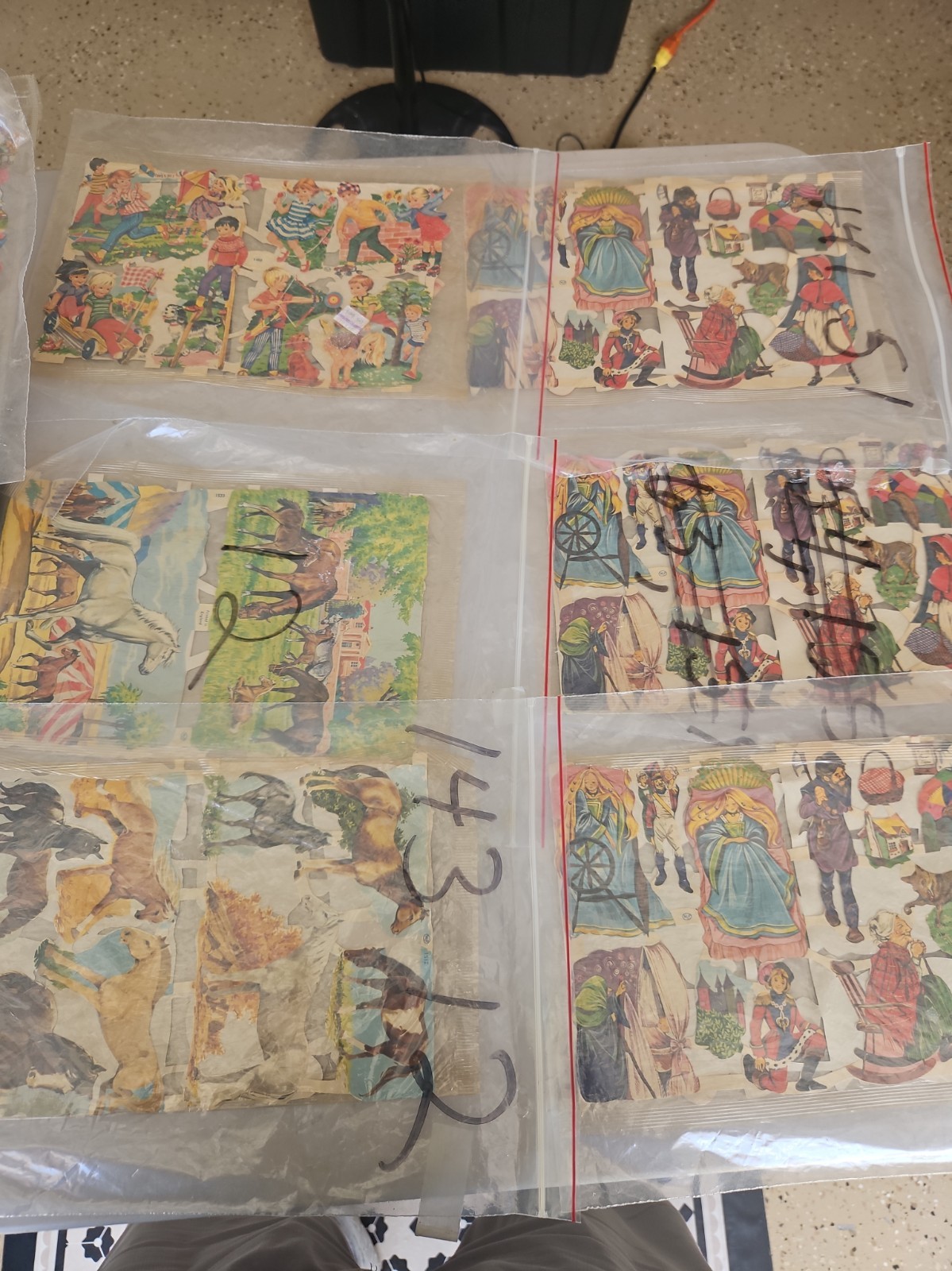 1950s German  Vintage Embossed Die Cut Paper Entire Collection 7 NeinSheets 62
