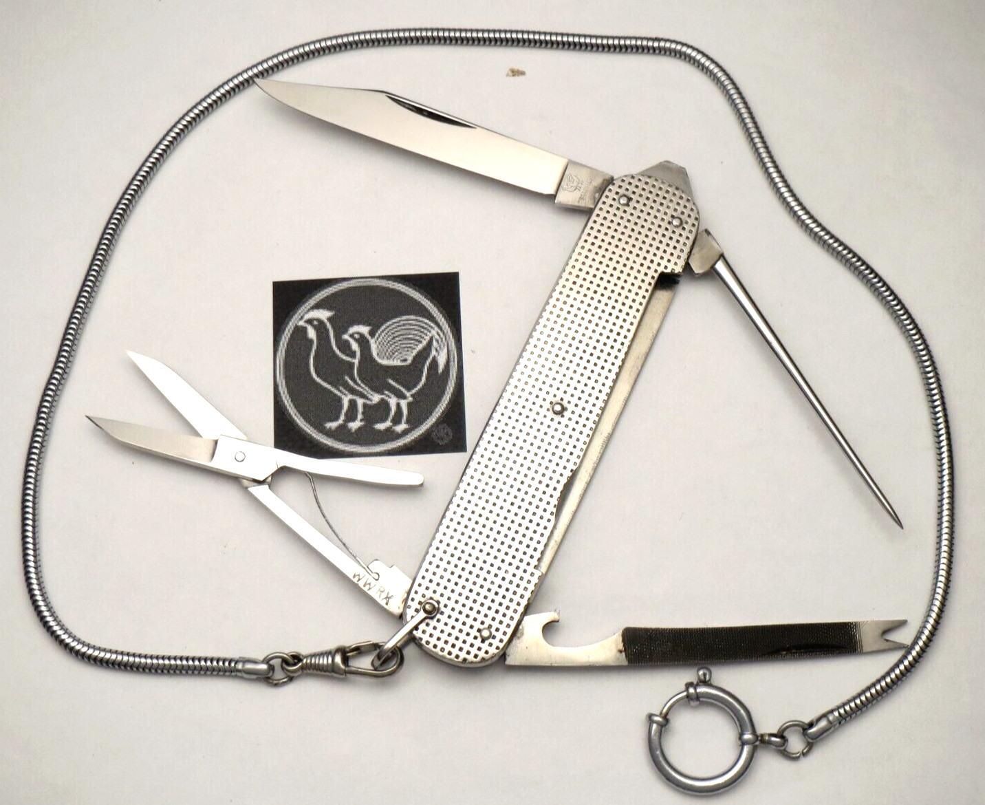Vintage HEN & ROOSTER STAINLESS Solingen Fly Fishing Knife High Quality MINT
