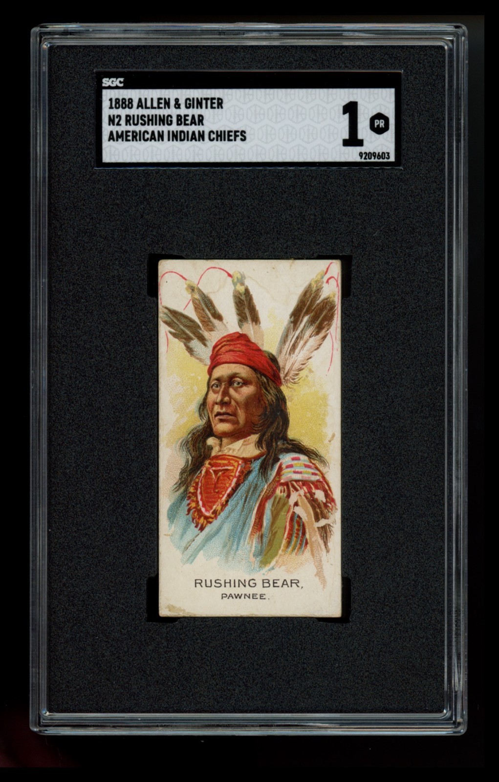 1888 Allen & Ginter N2 - Rushing Bear - American Indian Chiefs - SGC 1