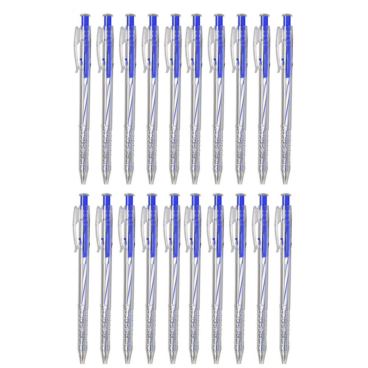 Thien Long TL-027 Retractable Ballpoint Pen 0.5mm tip Smooth Writing - 20Pcs