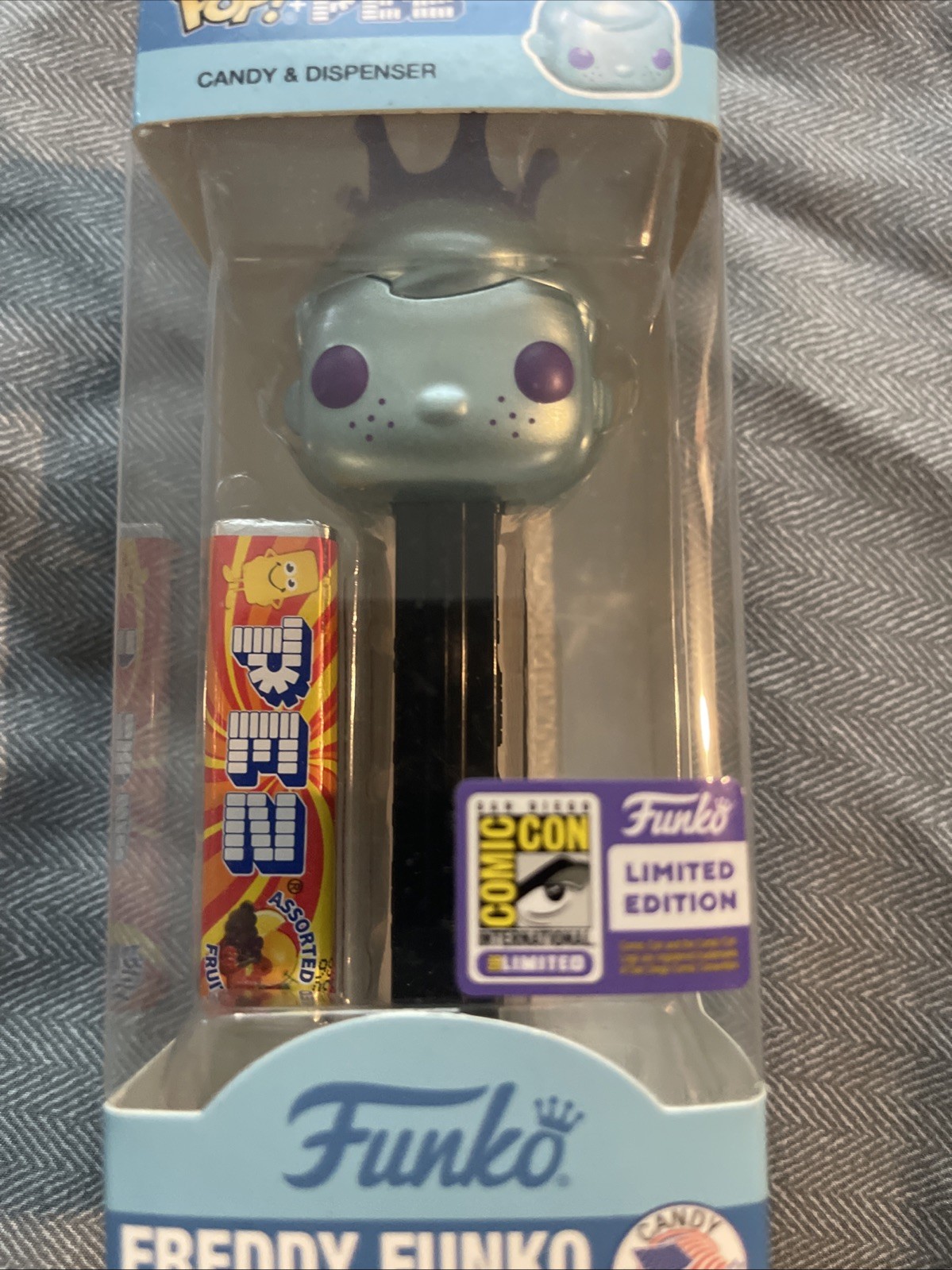 SDCC 2023 Metallic Freddy Funko Pez Candy & Dispenser Official Con Sticker New