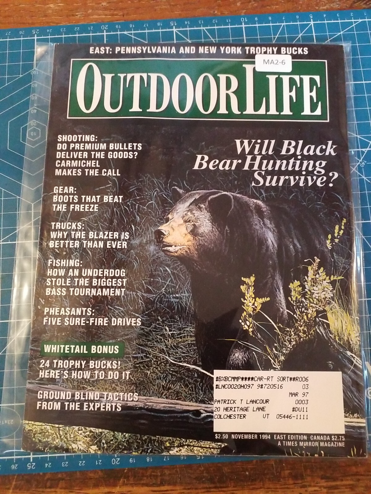 Outdoor Life Magazine The Sportsman's Authority November 1994 MA2-6