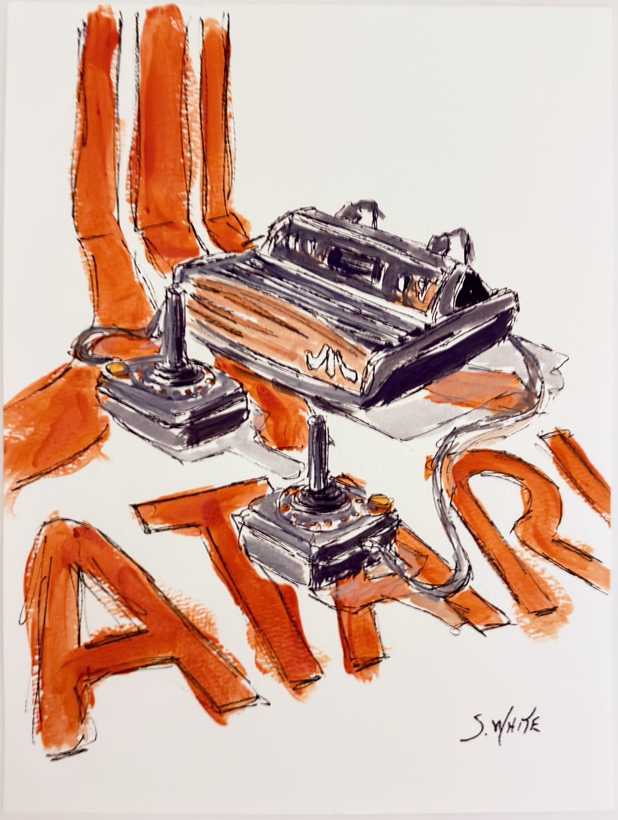 Atari Flashback - 9x12 Original Art by Stephen White w/COA - NOT a Print
