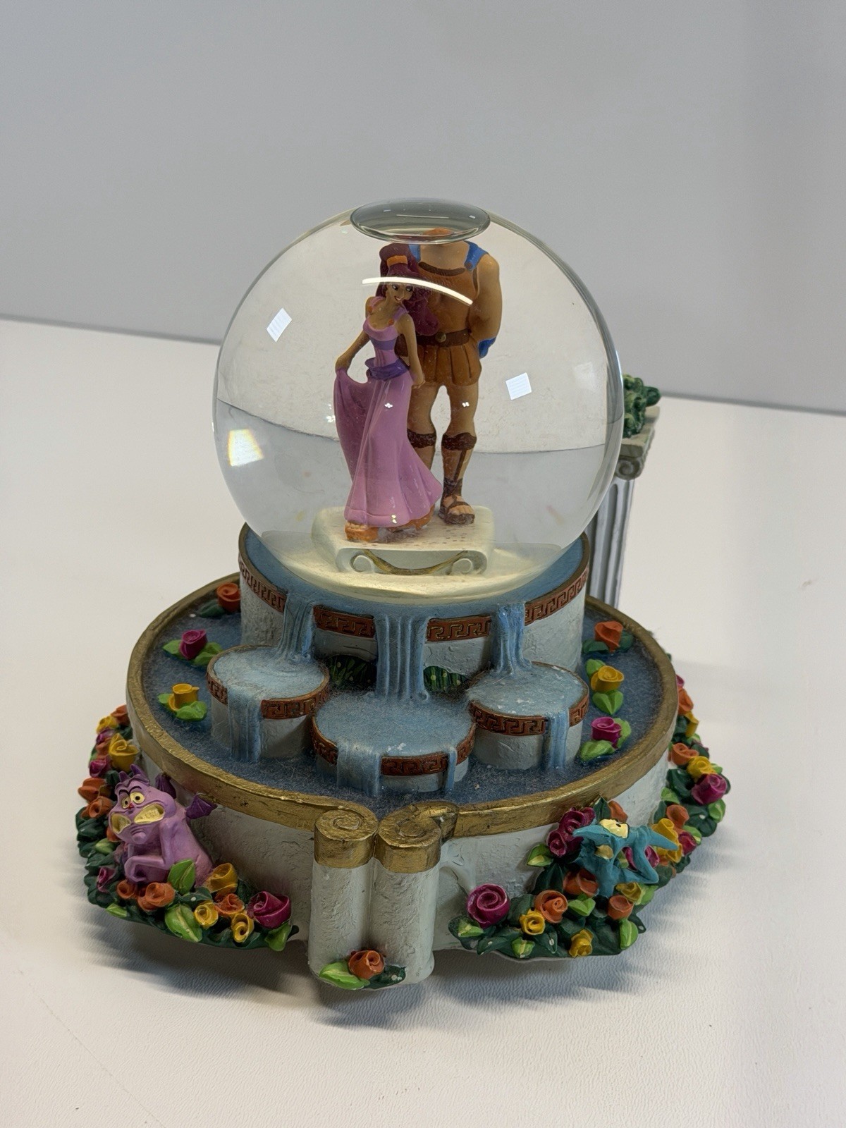 RARE Disney Snow Globe Hercules Megara Meg Tune “I Won't Say” WORKS Vtg