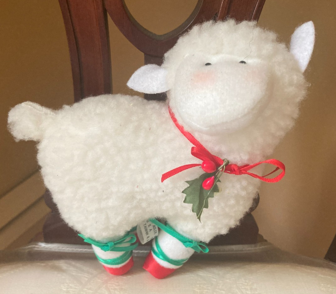 Vintage 1986 Kurt Adler Plush Christmas Wooly Lamb 6\