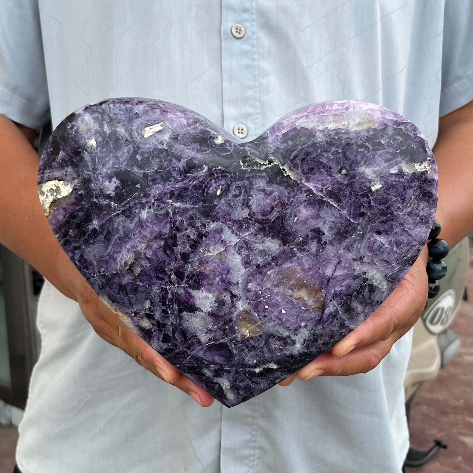 10.25LB Large Natural Fluorite Crystal heart-shaped Rough mineral specimen