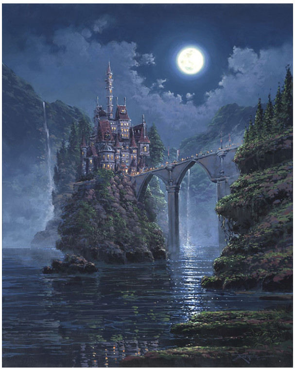 Disney Fine Art Limited Edition Canvas Siege On Beast's Castle-Rodel Gonzalez
