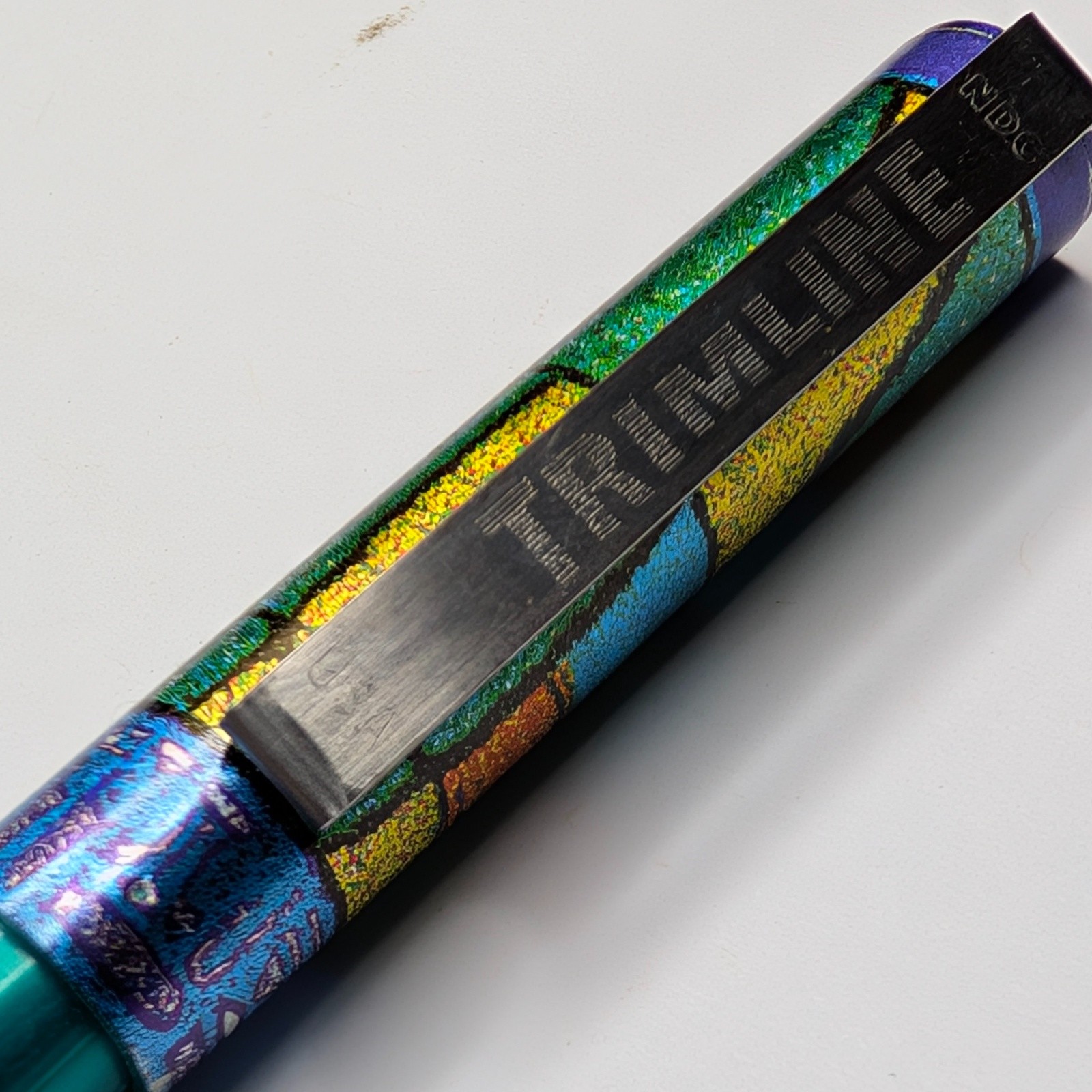 c1990s Blue Ballpoint National Trimline Sample Smoothest Around Retro Art G17