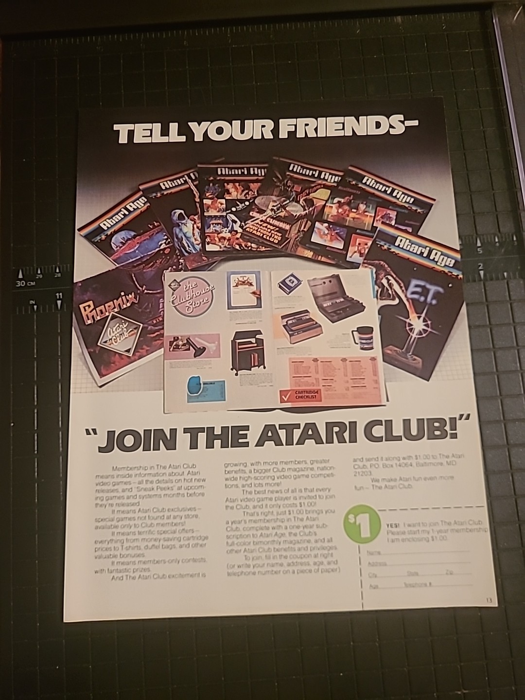Atari Club 8x11 Print Ad 1980s