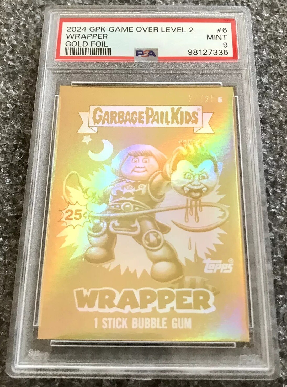 PSA 9 2024 Garbage Pail Kids Game Over Gold Foil /25 #6 CASTLEVANIA NES VGA WATA