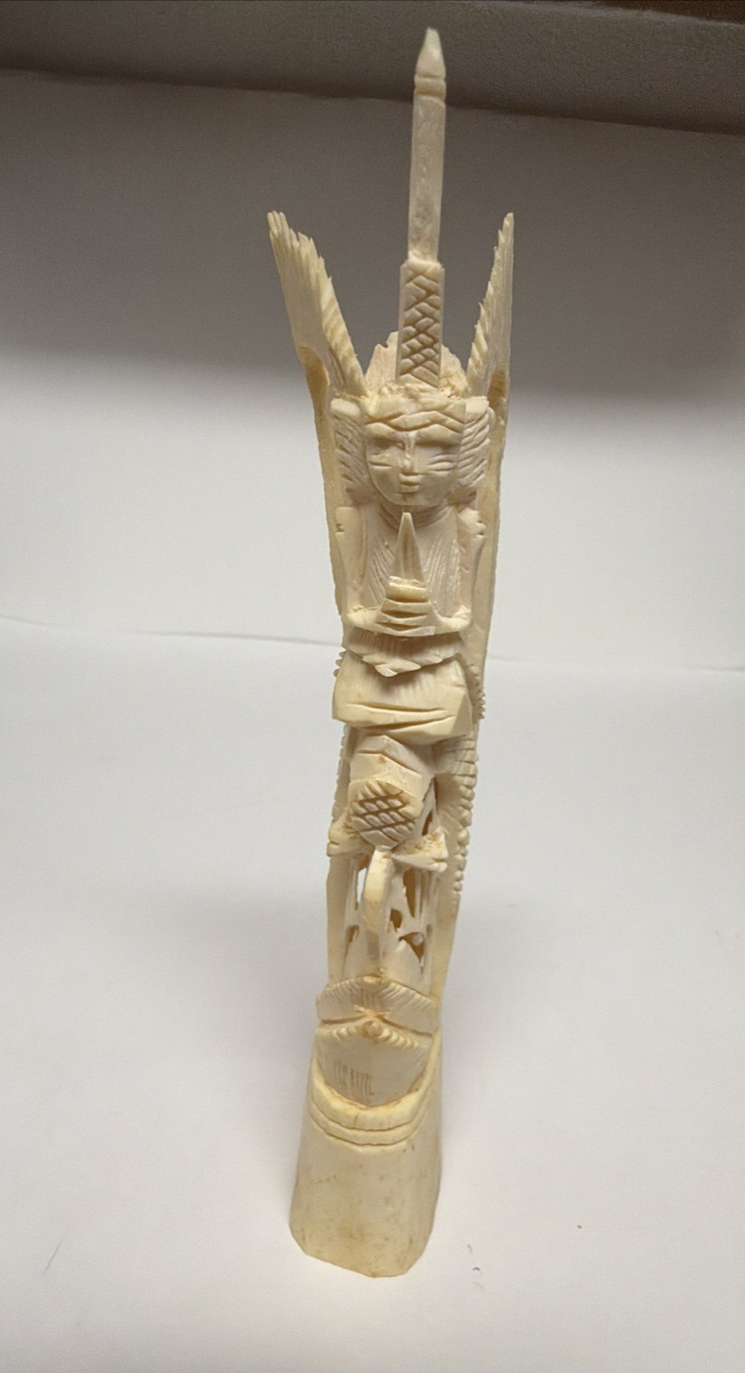 Indonesian Hand Carved Sculpture Female Deity 7.5