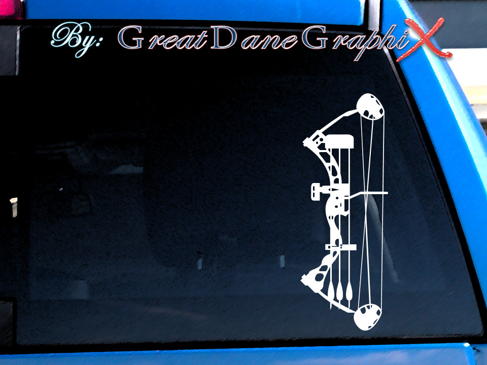 Compound Bow -Vinyl Decal Sticker -Color Choice -HIGH QUALITY