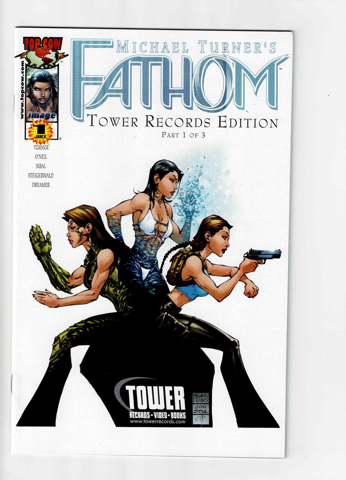 MICHAEL TURNER'S FATHOM #1 TOWER RECORDS VARIANT, BLUE FOIL 2000