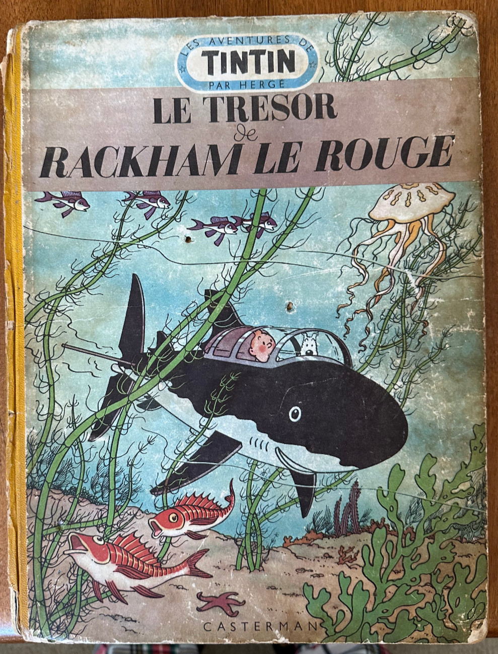 Hergé Tintin Le Trésor de Rackham Le Rouge Médaillon Bleu B-7 1952 RARE