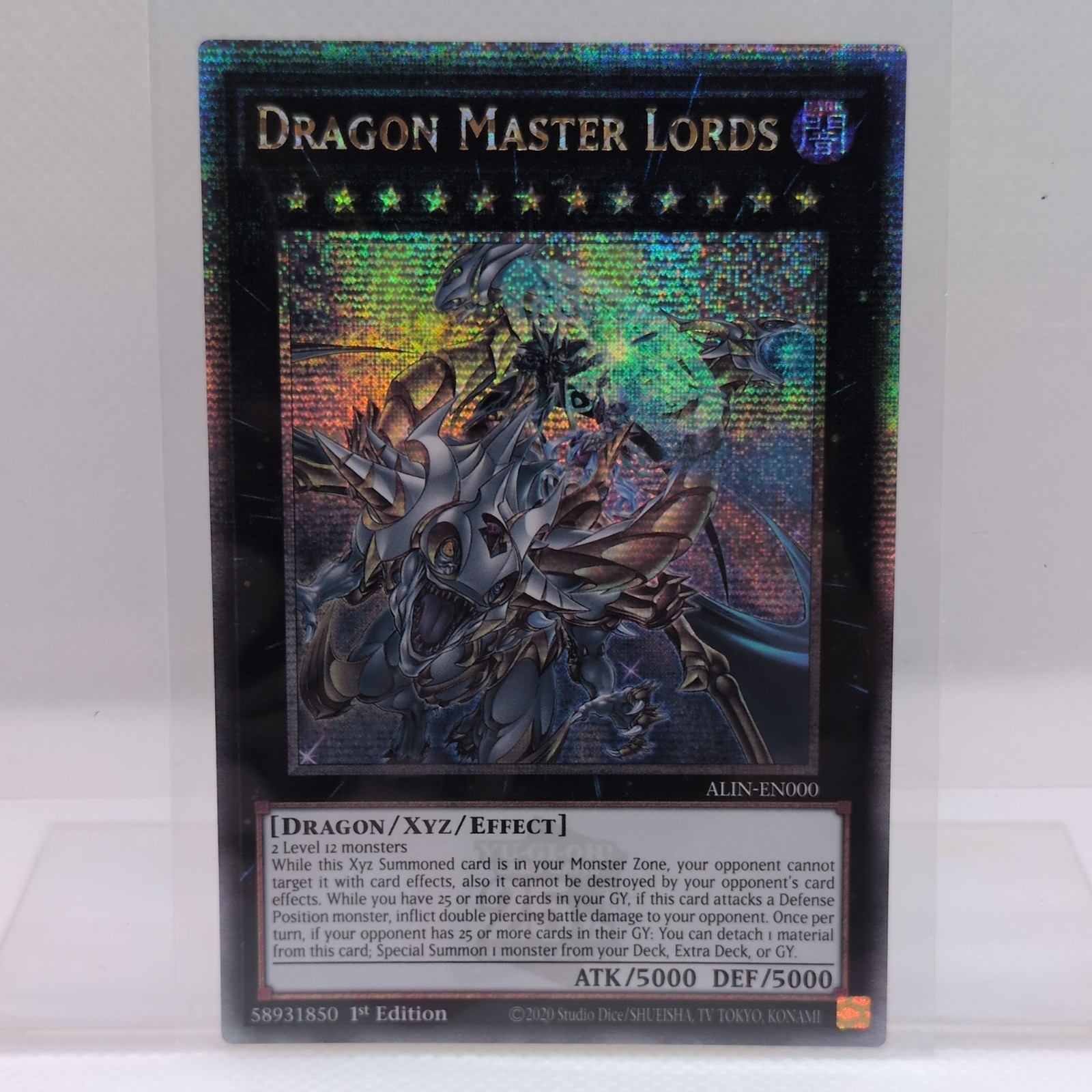 Yu-Gi-Oh Dragon Master Lords Quarter Century Secret Rare 1st Edition ALIN-EN000