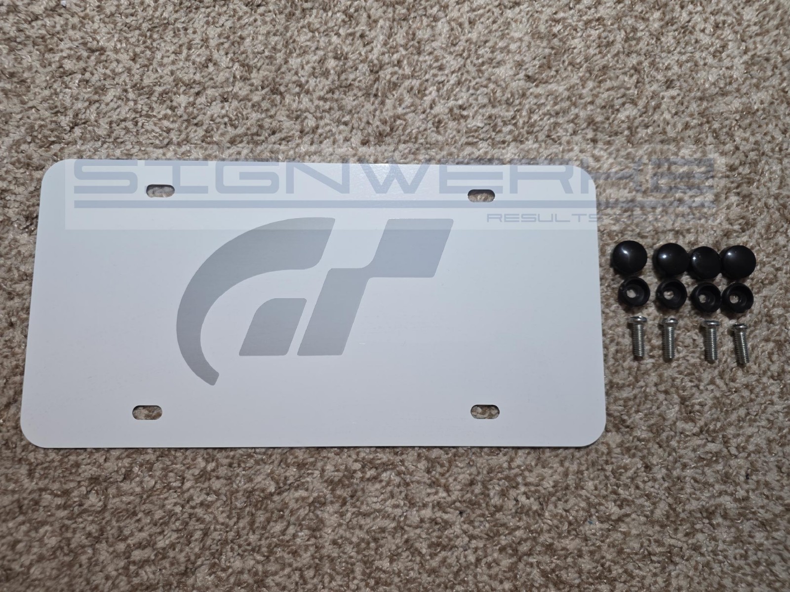 Gran Turismo Logo Laser Engraved Aluminum novelty white plate