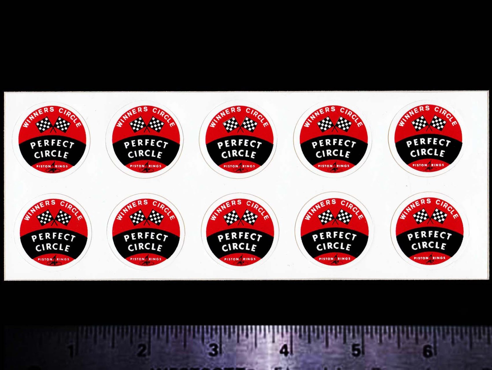 PERFECT CIRCLE Piston Rings - Original Vintage 1970\'s Racing Decal/Sticker Sheet
