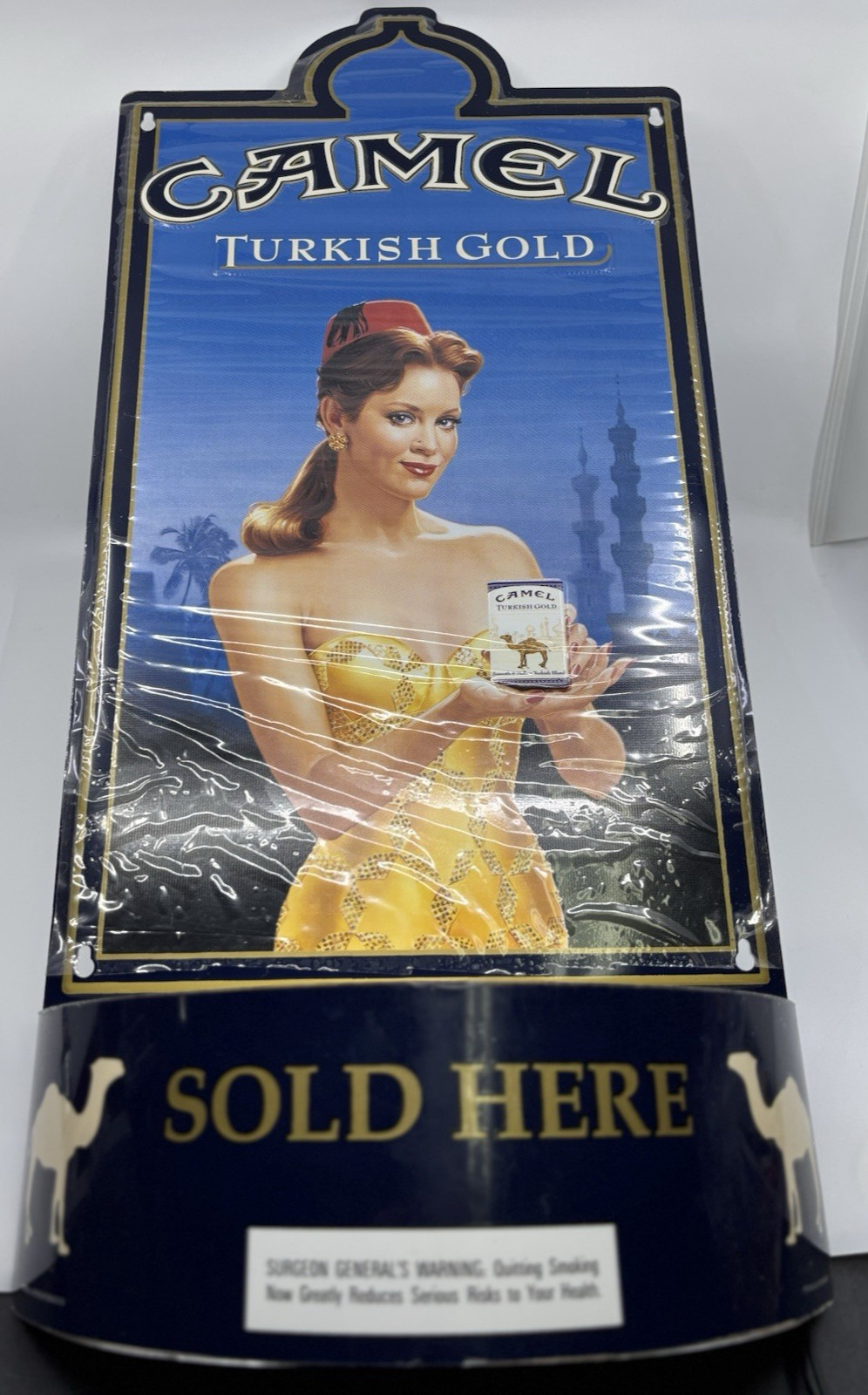 Vintage Camel Turkish Gold Cigarette Advertising Tobacco Wall Display w/Light